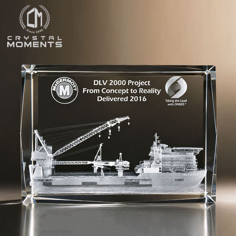 3D Laser Engraved Slim Crystal Award & Gift (C09S)